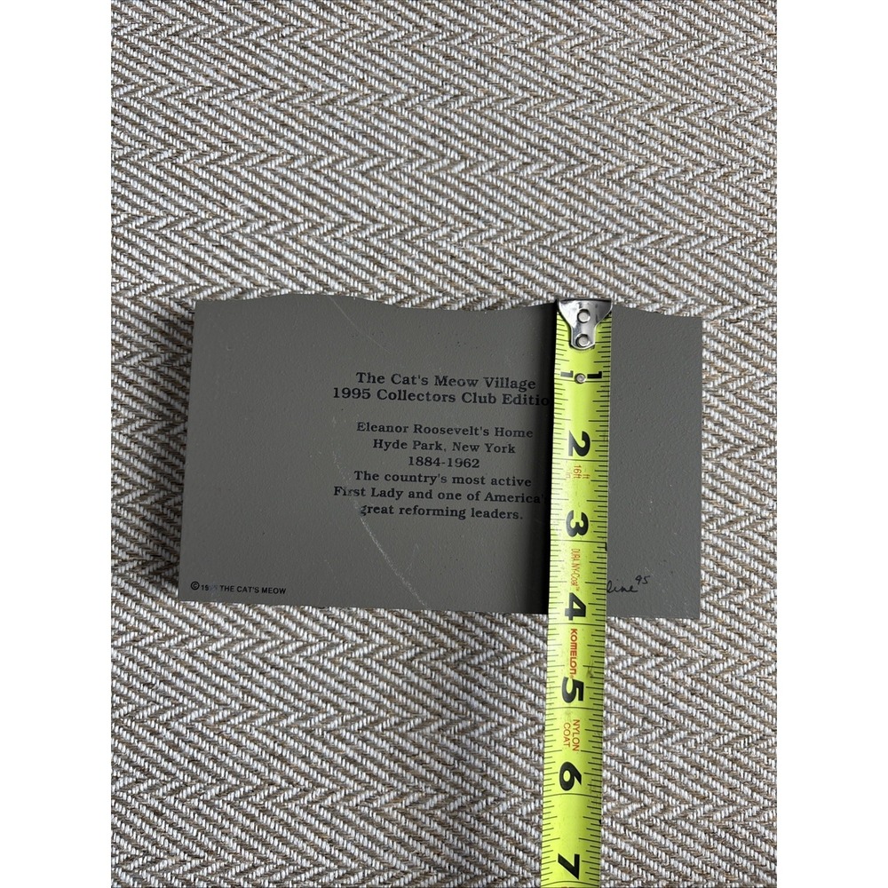 CAT'S MEOW ELEANOR ROOSEVELT'S HOME 1995 COLLECTORS CLUB EDITION 1995 - Picture 4 of 4